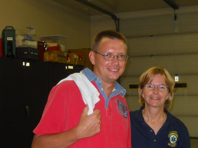 Doug Dudley and Jayne Toellner at the July Membership meeting.